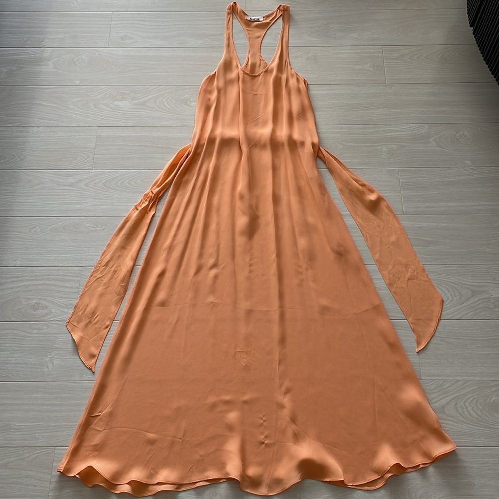 Charlie Peach Silk Coverup - Picture 5 of 11